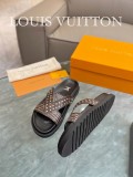 Louis Vuitton men's and women's spring and summer latest hot style leather upper hot diamond sandals with original original box