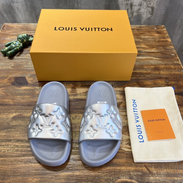 Louis Vuitton luxury brand embossed embossed slippers for men and women with original box