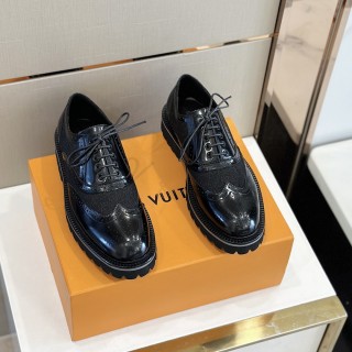 Louis Vuitton men's luxury brand Oxford top British style leather shoes with original original box