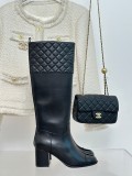 Chanel women's luxury brand autumn and winter new rhombus chunky heel boots with original original box