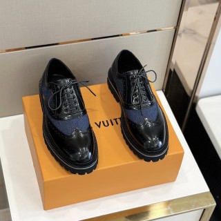 Louis Vuitton men's luxury brand Oxford top British style leather shoes with original original box