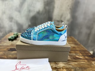 Christian Louboutin luxury brand stud casual sneakers for men and women with original box