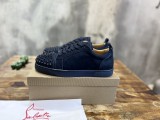 Christian Louboutin luxury brand stud casual sneakers for men and women with original box