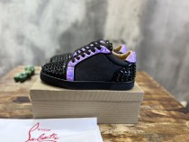 Christian Louboutin luxury brand stud casual sneakers for men and women with original box