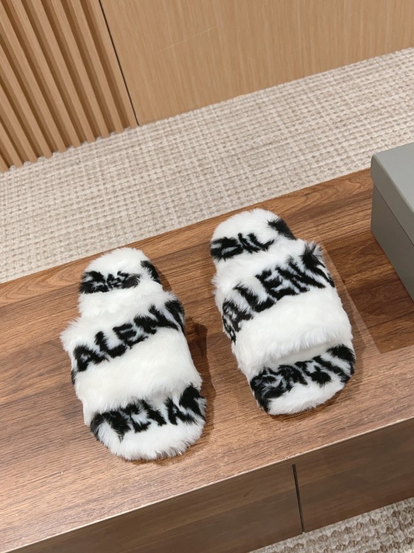 Balenciaga men's and women's luxury brand autumn and winter lamb wool drag with original original box