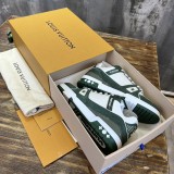 Louis Vuitton men's luxury brand imported calfskin stitching sneakers with original original box