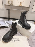 Alexander McQueen 2023 men's and women's autumn and winter new front zipper ankle boots with original original box