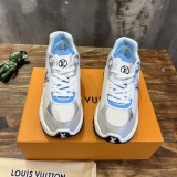 Louis Vuitton women's luxury brand round toe lace-up casual sneakers with original box