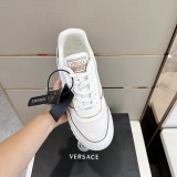 Versace men's luxury brand embossed logo cowhide stitching camouflage thick-soled sneakers on the back with original box