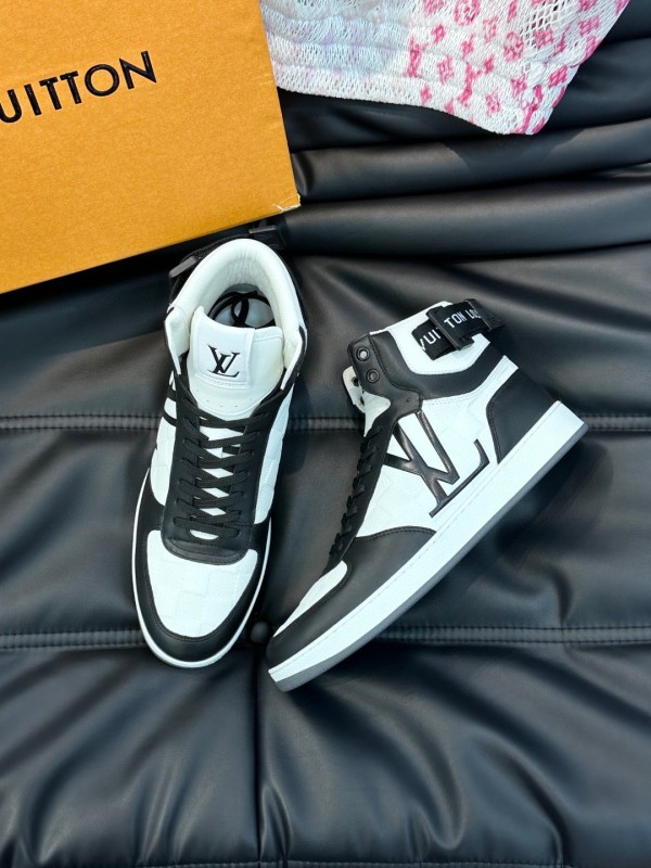 Louis Vuitton men's luxury brand autumn and winter high-top versatile sneakers with original box