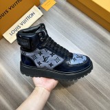 Louis Vuitton men's luxury brand high-top casual sneakers with original box