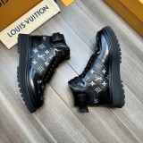 Louis Vuitton men's luxury brand high-top casual sneakers with original box