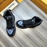 Louis Vuitton men's luxury brand high-top casual sneakers with original box