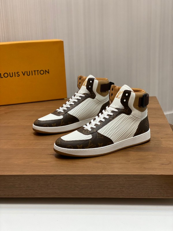 Louis Vuitton men's luxury brand casual high-top sneakers with original box