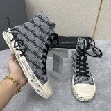 Balenciaga men's luxury brand graffiti printed canvas shoes with original box