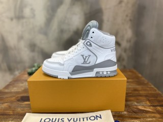 Louis Vuitton men's luxury brand high-top casual sports shoes basketball shoes with original box