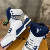 Louis Vuitton men's luxury brand high-top casual sports shoes basketball shoes with original box