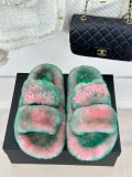 Chanel women's luxury brand classic letter slippers with original box