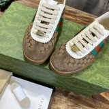 Gucci men's and women's luxury brand striped web casual sneakers with original box