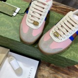 Gucci men's and women's luxury brand striped web casual sneakers with original box