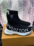 Louis Vuitton men's luxury brand high-top autumn and winter knitted sock boots with original box