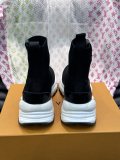 Louis Vuitton men's luxury brand high-top autumn and winter knitted sock boots with original box