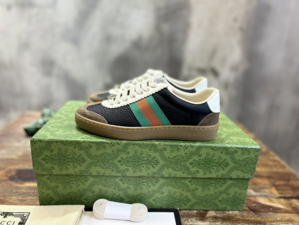 Gucci men's and women's luxury brand striped web casual sneakers with original box