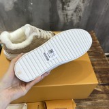 Louis Vuitton men's and women's luxury brand wool-lined thickened outsole sneakers with original box