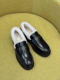 Dior women's luxury brand autumn and winter wool loafers with original box