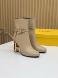 Fendi women's luxury brand thick heel short boots with original box