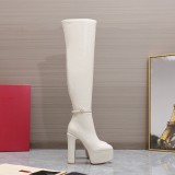 Valentino women's luxury brand new season imported calfskin 24-inch boots with original box