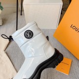 Louis Vuitton women's luxury brand Chelsea platform boots with original box