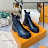 Louis Vuitton women's luxury brand Chelsea platform boots with original box