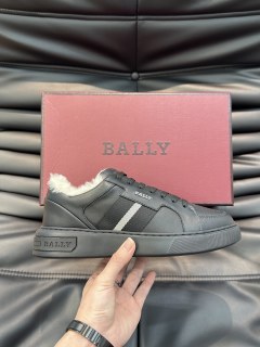 Bally men's luxury brand autumn and winter wool warm low-top casual shoes, calfskin upper, wool lining, with original box