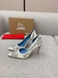 Christian Louboutin heavy crystal gem embroidery series, hand-stitched rhinestones, sheepskin pads, genuine leather outsole high heels, with original box