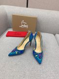 Christian Louboutin heavy crystal gem embroidery series, hand-stitched rhinestones, sheepskin pads, genuine leather outsole high heels, with original box