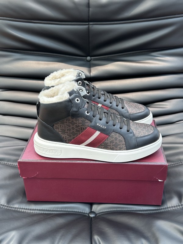 Bally's autumn and winter wool warm imported wool lining, lightweight and comfortable high-top casual shoes, with original box