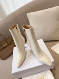 Dior autumn and winter new series sheepskin lined genuine leather large sole pointed toe boots and high heels with original box