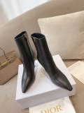 Dior autumn and winter new series sheepskin lined genuine leather large sole pointed toe boots and high heels with original box