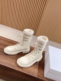 Dior 2023 autumn and winter new catwalk model D-Major series strapped mid-calf color matching simple and versatile Martin boots with original box