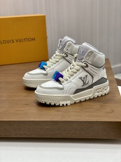 Louis Vuitton men's luxury brand high-end high-top casual sneakers with original box