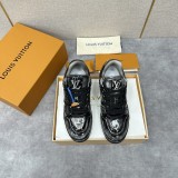 Louis Vuitton men's and women's luxury brand retro bread shoes casual sports shoes with original box