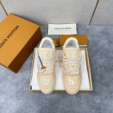 Louis Vuitton men's and women's luxury brand retro bread shoes casual sports shoes with original box