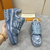 Louis Vuitton men's and women's luxury brand retro bread shoes casual sports shoes with original box