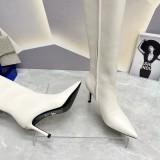 Prada's latest autumn and winter pointed toe zipper stiletto boots with original box