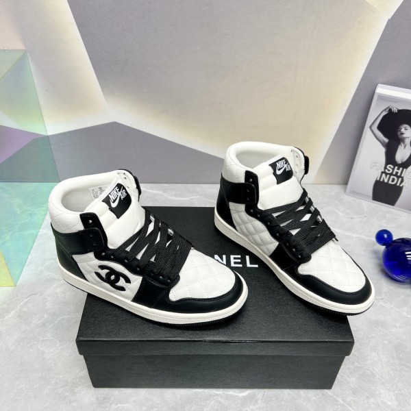 Chanel AJ co-branded luxury brand high-top casual sneakers with original box