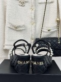 Chanel women's luxury brand platform platform camellia pearl sandals with original box