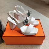 Hermes 2024 new thick high-heeled comfortable sandals with original box