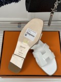 Hermes women's luxury brand classic H flat slippers with original box