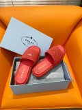 Prada women's luxury brand 2024 early spring new woven slippers with original box